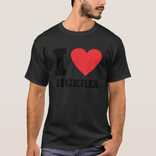 Camiseta Eu amo Nigéria I Heart Nigéria Family Viagem Niger