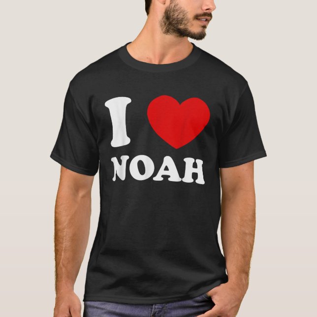 Camiseta Eu Amo Noah Eu Corto Noah Engraçado Noah (Frente)