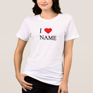 Camiseta Eu amo nome (personalizável)