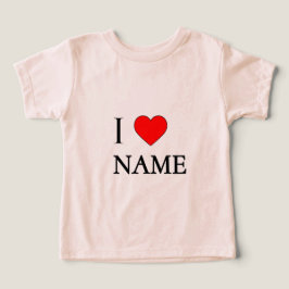 Camiseta Eu amo nome (personalizável)
