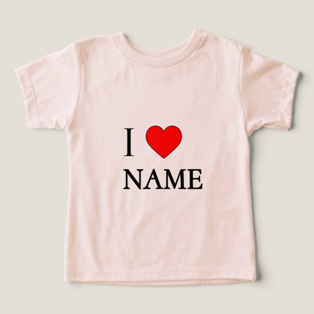 Camiseta Eu amo nome (personalizável) (Design frontal)