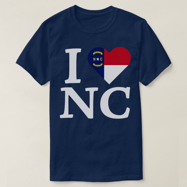 Camiseta Eu amo North olina (Frente do Design)