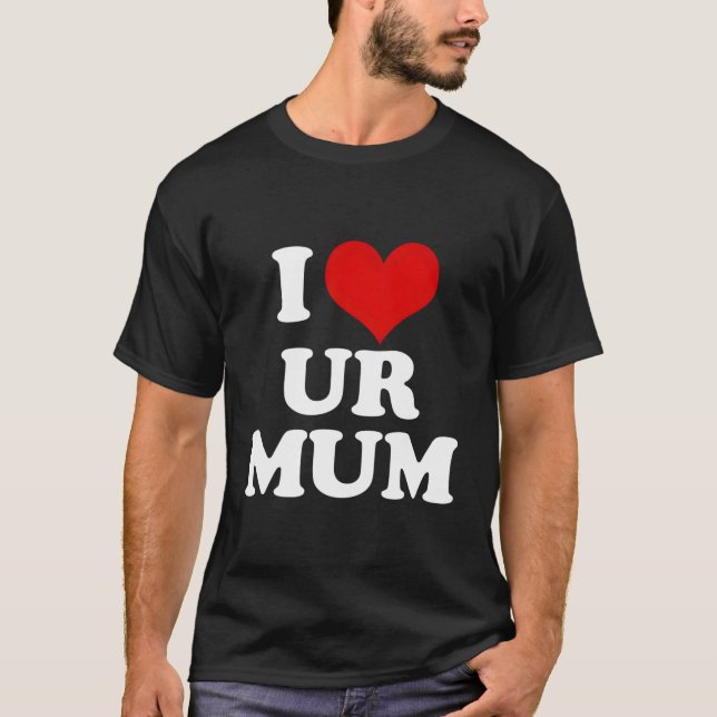 Camiseta Eu Amo Nossa Mãe Coração Engraçado (Frente)