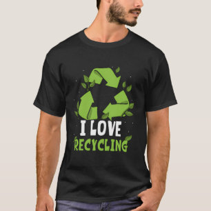 Camiseta Eu Amo O Ambiente De Reciclar Do Dia Da Terra Com