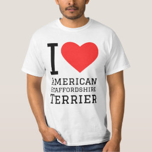 Camiseta Eu amo o Americano Staffordshire terrier