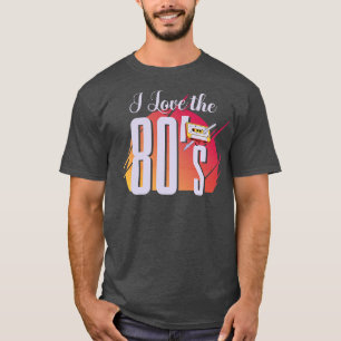 Camiseta Eu Amo O anos 80 Retro Music Men Mulheres Oitenta