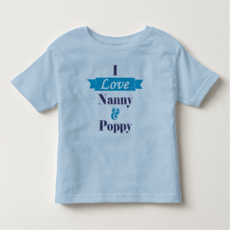 Camiseta Eu amo o baby-sitter e a papoila - bandeira azul
