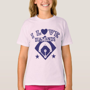 Camiseta Eu amo o basebol dos diamantes