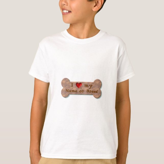 Camiseta Eu Amo o Biscoito da Raça do Meu Cachorro template (Frente)