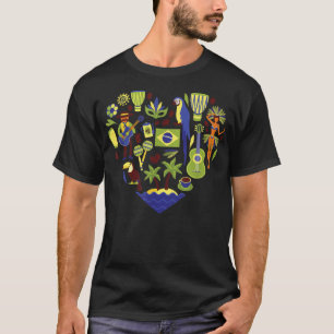 Camiseta Eu amo o Brasil, icônico e tradicional, Gift Bra