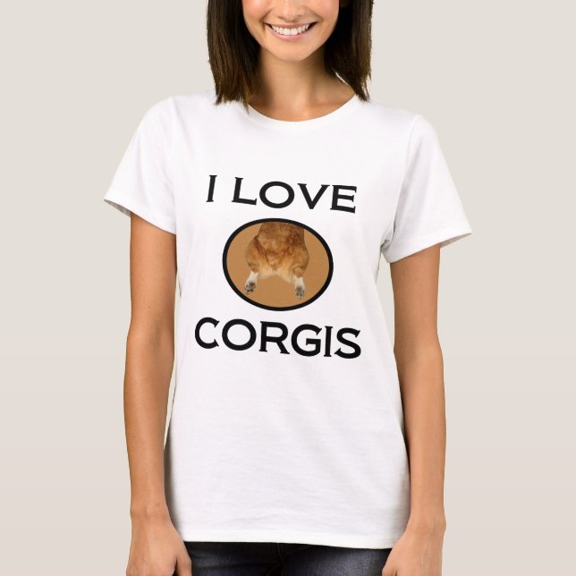 Camiseta Eu amo o Bumbum Corgis Corgi (Frente)