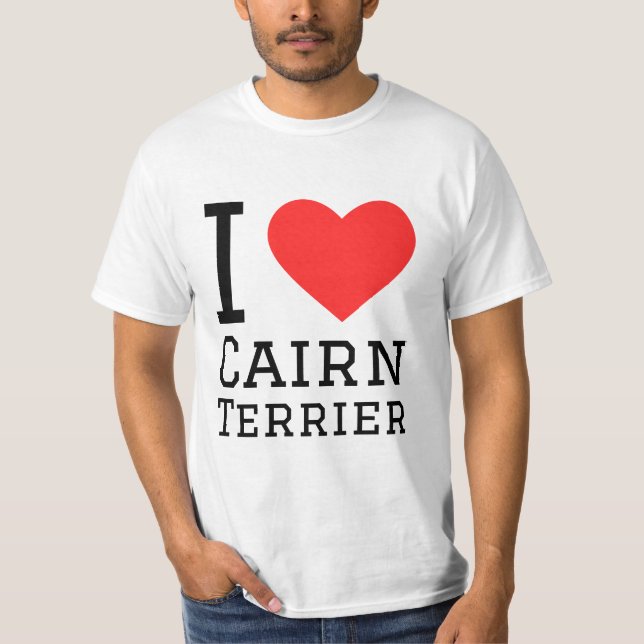 Camiseta Eu amo o Cairn terrier (Frente)