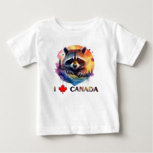 Camiseta Eu amo o Canadá, guaxinim.