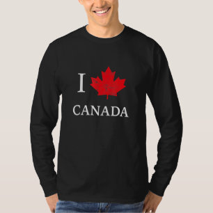 Camiseta Eu Amo o Canadá Maple Leaf Heart Canada Day Tee
