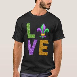 Camiseta Eu Amo O Carnaval De Mardi Gras Fleur Cute De Lis