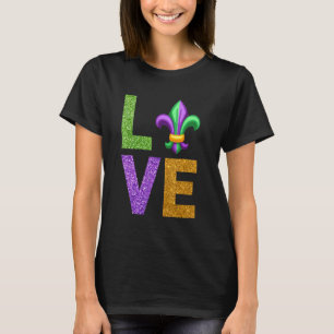 Camiseta Eu Amo O Carnaval De Mardi Gras Fleur Cute De Lis