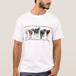Camiseta Eu amo o cavalo de esboço grande dos bumbuns