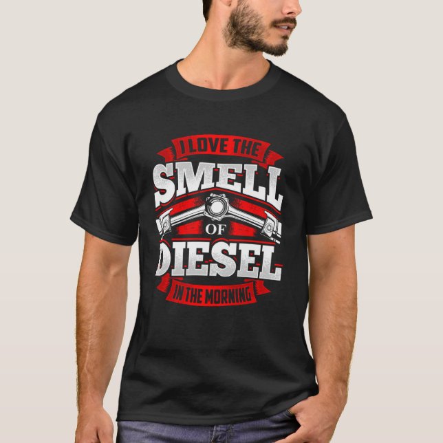 Camiseta Eu Amo O Cheiro De Diesel Na Manhã, Dirija Tr (Frente)