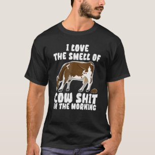 Camiseta Eu Amo O Cheiro De Vaca Pela Manhã Fazenda Novilha