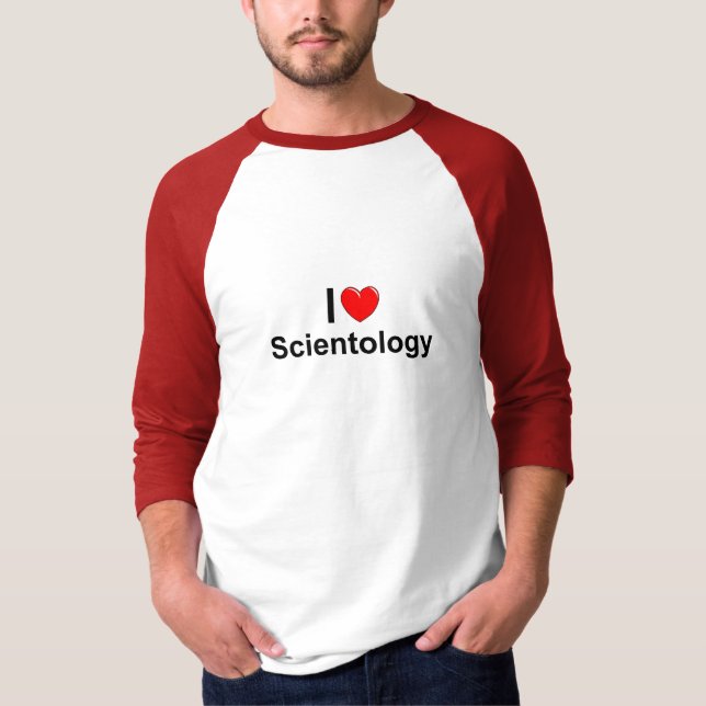 Camiseta Eu amo o cientologia (do coração) (Frente)