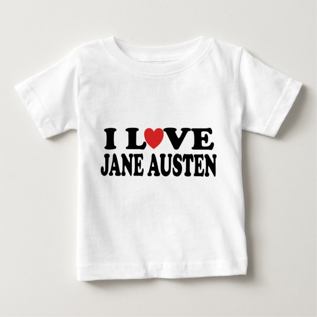 Camiseta Eu amo o clássico de Jane Austen (Frente)