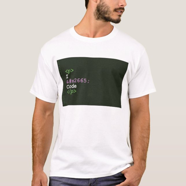 Camiseta Eu amo o código (Frente)