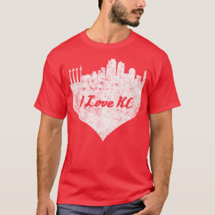Camiseta Eu amo o coração da cidade do Kansas