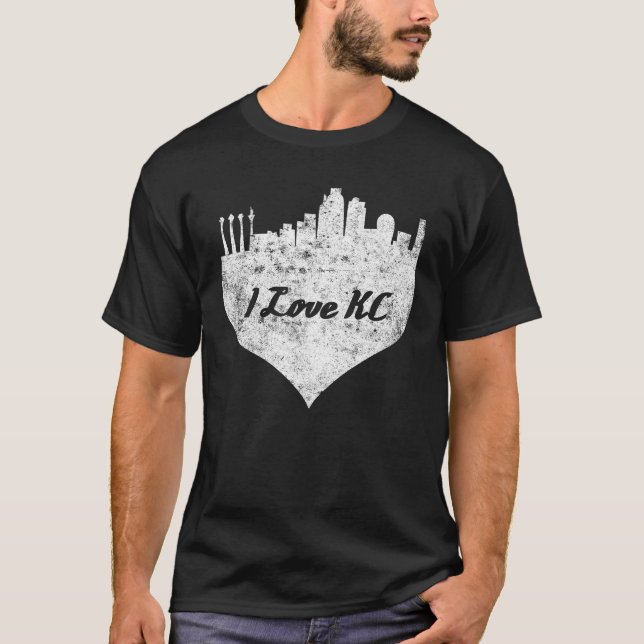 Camiseta Eu amo o coração da cidade do Kansas (Frente)