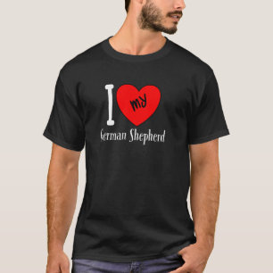 Camiseta Eu Amo O Coração Da Raça Do Meu Cachorro Pastor Al