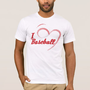 Camiseta Eu amo o coração do basebol