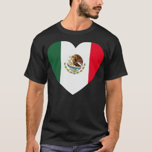 Camiseta Eu Amo o Coração do MéxicoBandeira Mexicana