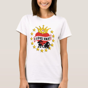 Camiseta EU AMO O CORAÇÃO DO Xmas E O CROWN