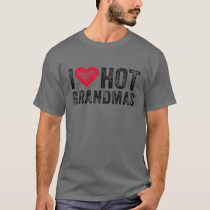 Camiseta Eu Amo O Coração Quente Vovô Adorando Vintage F