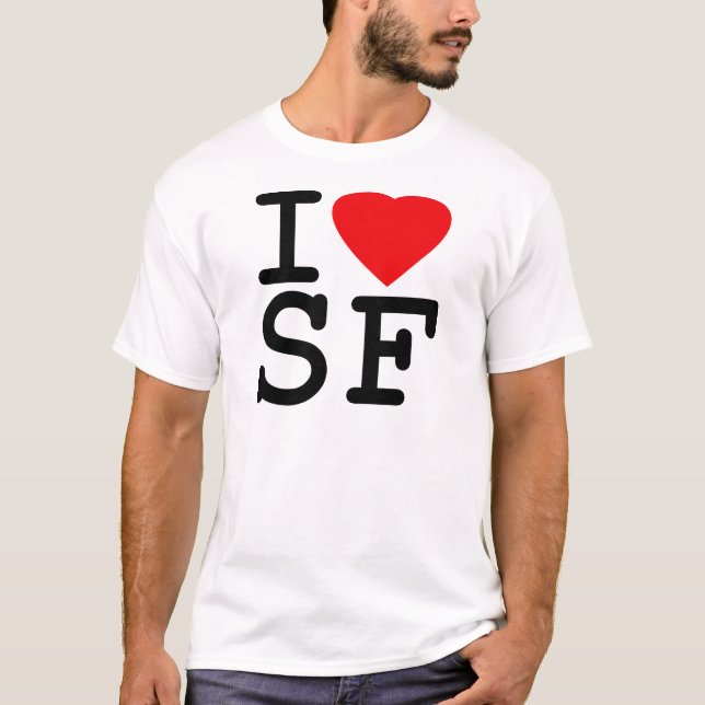 Camiseta Eu amo o coração San Francisco (Frente)