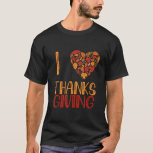 Camiseta Eu Amo o Custo do Dia de Ação de Graças Dia do P