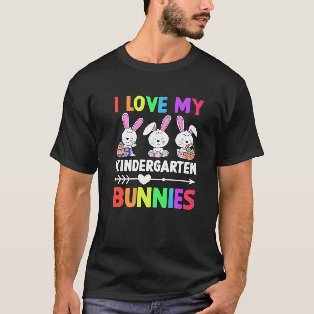 Camiseta Eu Amo O Dia Da Páscoa De Professores Do Meu Jardi (Frente)
