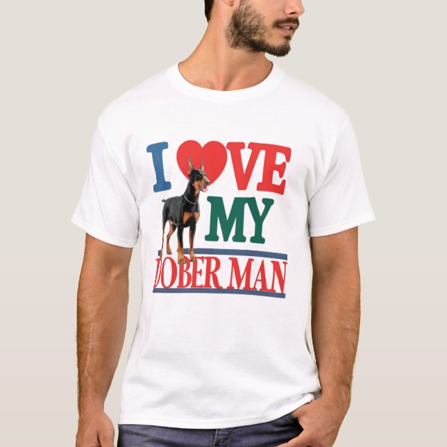 Camiseta Eu amo o Doberman Dog (Frente)