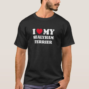 Camiseta Eu Amo O Dono Do Meu Cão Sealyham Terrier Coração