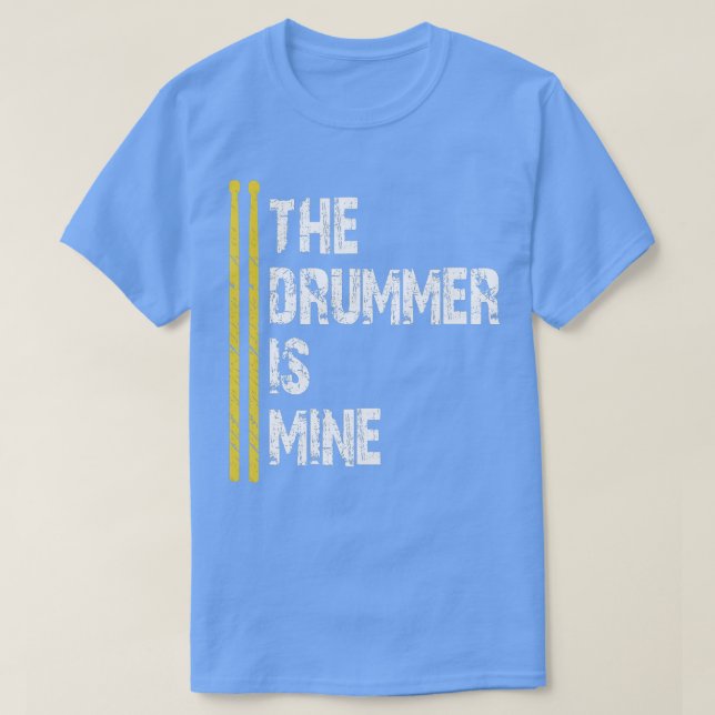 Camiseta Eu amo o Drummer Percussion Drumkit o Drummer (Frente do Design)