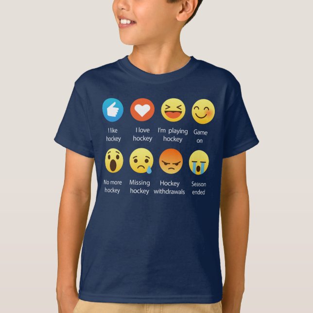 Camiseta Eu amo o Emoticon social do HÓQUEI (emoji) - pia (Frente)