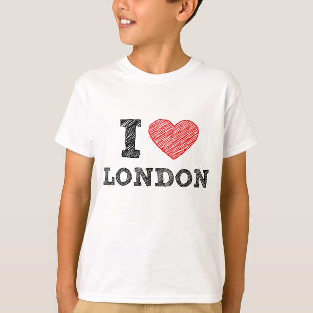 Camiseta Eu amo o esboço de Londres (Frente)
