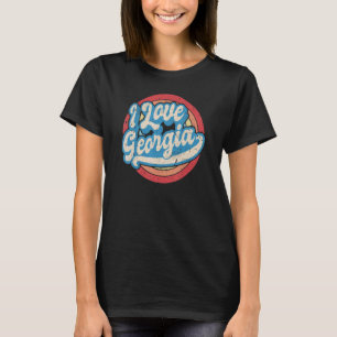 Camiseta Eu Amo o Estado da Geórgia - Estilo de Vintage Ret