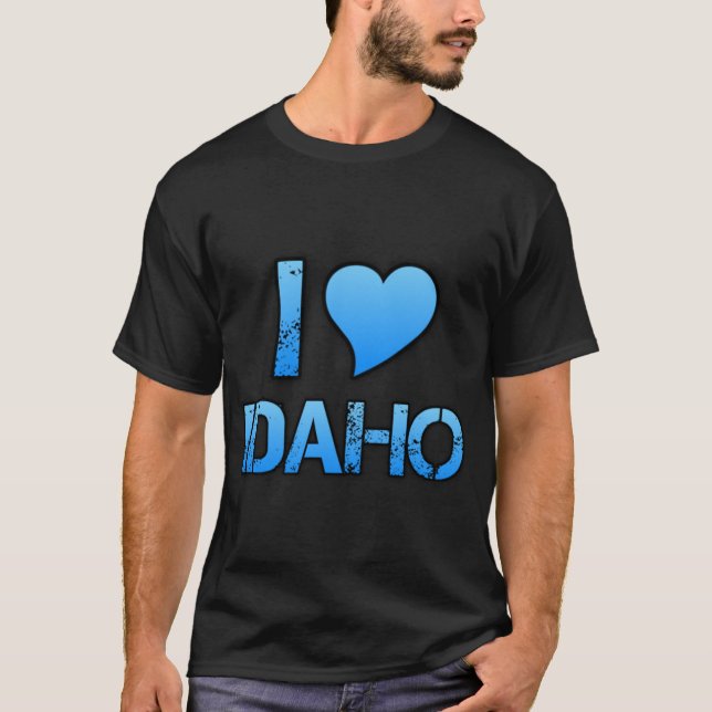 Camiseta Eu Amo o Estilo de Skate de Idaho (Frente)