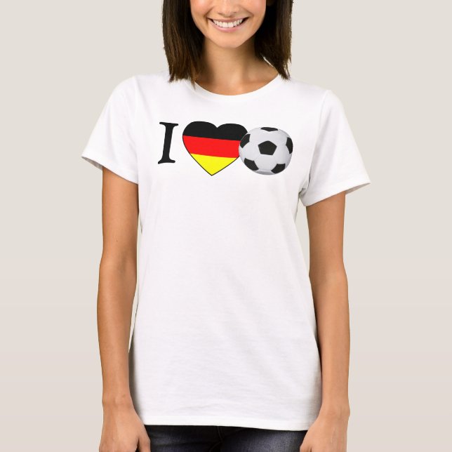 Camiseta Eu amo o futebol alemão (a alemanha do futebol) (Frente)