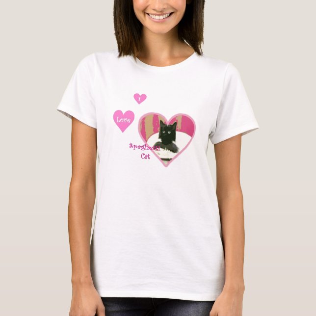 Camiseta Eu amo o gato dos espaguetes (Frente)