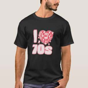 Camiseta EU AMO o Glam Rock Disco dos anos 70 e as vibraçõe