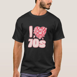 Camiseta EU AMO o Glam Rock Disco dos anos 70 e as vibraçõe