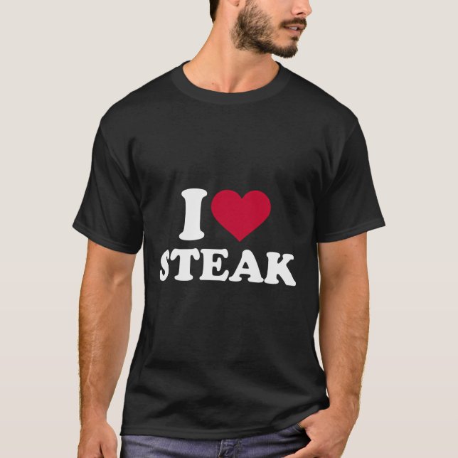 Camiseta Eu Amo O Hoodie Do Steak (Frente)