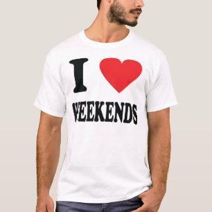 Camiseta Eu amo o ícone dos fins de semana