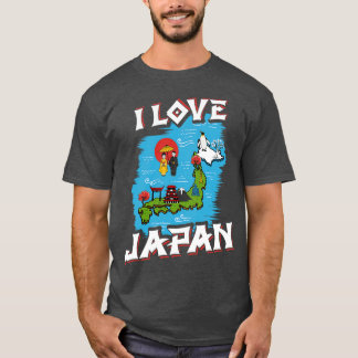 Camiseta Eu Amo O Japão Mapear A Cultura Japonesa